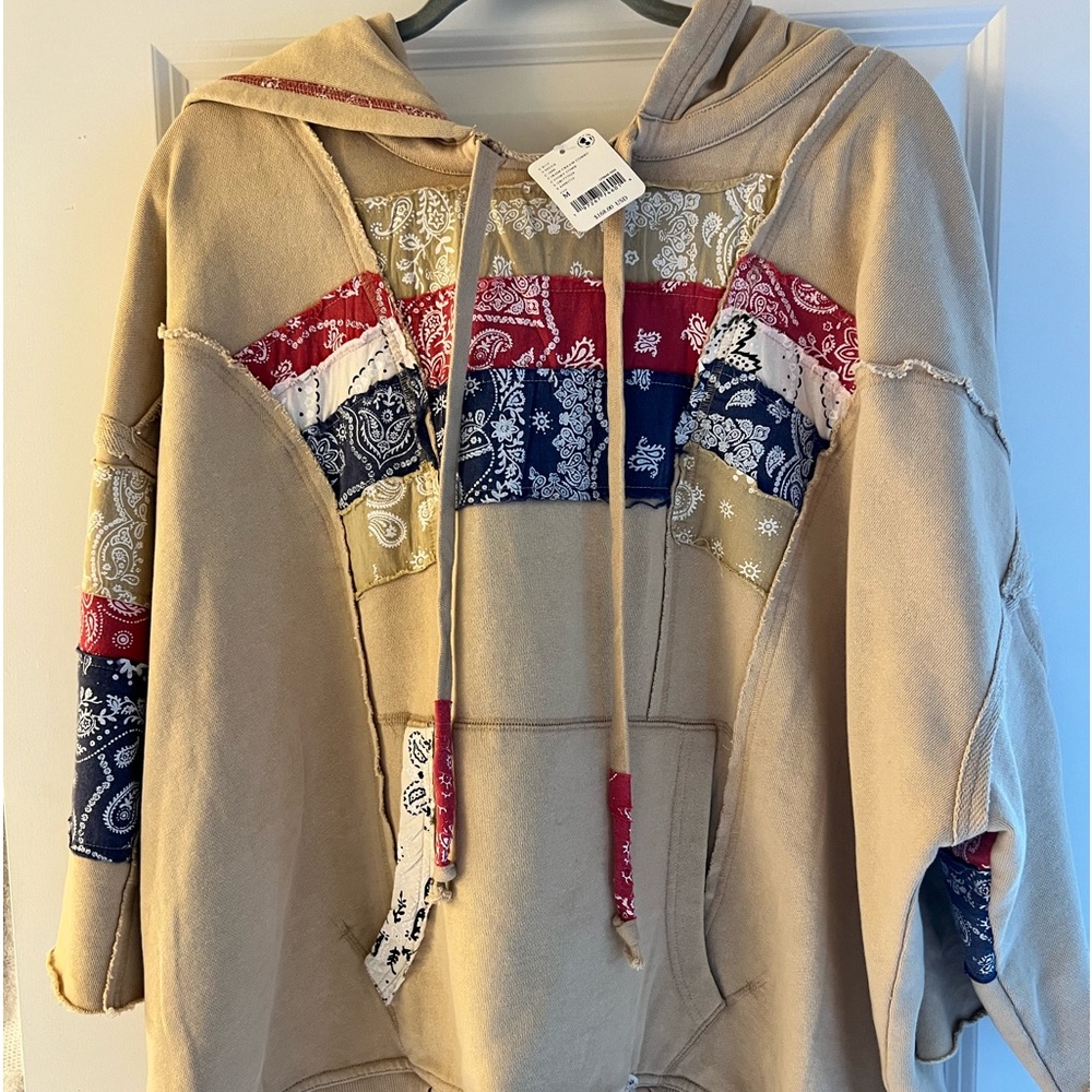 Free People Irish Cream hooded sweatshirt